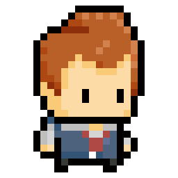 Casual Guy in Blue Jacket bead pattern, 24 by 24 beads