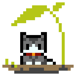 Cat Under a Sprout bead pattern, 24 by 24 beads