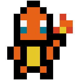 Charmander bead pattern, 12 by 12 beads