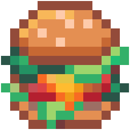 Cheeseburger bead pattern, 14 by 14 beads