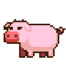 Chubby Little Pink Pig bead pattern, 42 by 42 beads