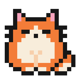 Chubby Orange Cat bead pattern, 18 by 18 beads