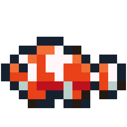 Clownfish bead pattern, 14 by 14 beads