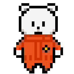 Cosmonaut Bear bead pattern, 28 by 28 beads