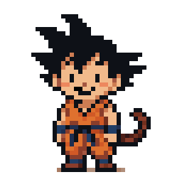Cute Son Goku bead pattern, 38 by 38 beads
