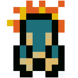 Cyndaquil bead pattern, 12 by 12 beads