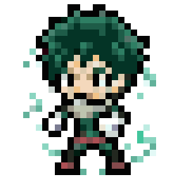 Deku Chibi bead pattern, 27 by 27 beads