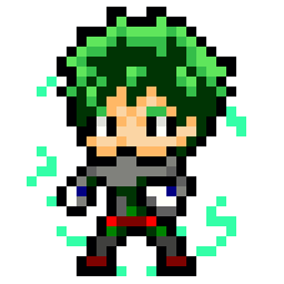 Izuku Midoriya bead pattern, 27 by 27 beads