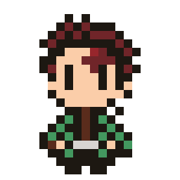 Demon Slayer bead pattern, 20 by 20 beads