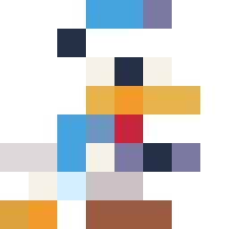Donald Duck 8bit bead pattern, 8 by 8 beads