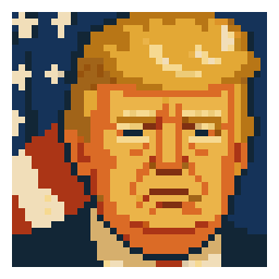 Donald Trump bead pattern, 39 by 39 beads
