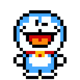 Doraemon Wink bead pattern, 25 by 25 beads