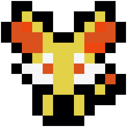 Fennekin bead pattern, 12 by 12 beads