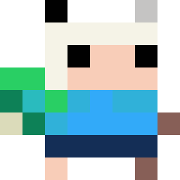 Finn the Human 8bit bead pattern, 8 by 8 beads