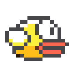 Flappy Bird: Bird bead pattern, 19 by 19 beads