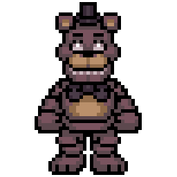 Freddy Fazbear bead pattern, 31 by 50 beads
