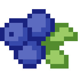 Fresh Blueberries and Leaves bead pattern, 17 by 17 beads