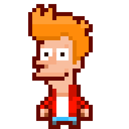 Futurama: Philip J. Fry bead pattern, 32 by 32 beads