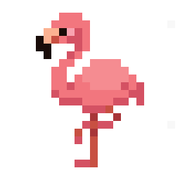 Greater flamingo bead pattern, 22 by 22 beads