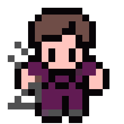 Hawkeye bead pattern, 18 by 18 beads
