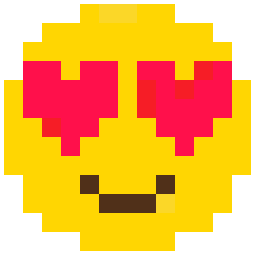 Heart Eyes Emoji bead pattern, 13 by 13 beads