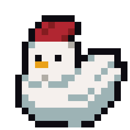 Chicken: Hen bead pattern, 19 by 19 beads