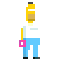 Homer Simpson bead pattern, 24 by 24 beads