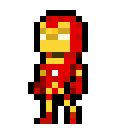 Iron Man bead pattern, 20 by 20 beads