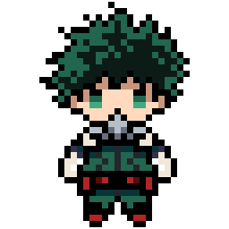 Izuku Midoriya bead pattern, 36 by 36 beads