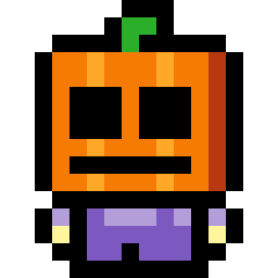 Jack-o'-Lantern Kid bead pattern, 16 by 16 beads
