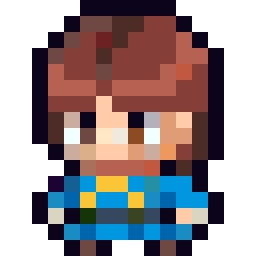 Little Adventurer in Blue bead pattern, 16 by 16 beads