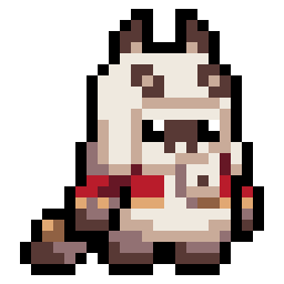 Little Animal in Red and White Hood bead pattern, 24 by 24 beads