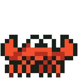Little Red Crab bead pattern, 18 by 18 beads