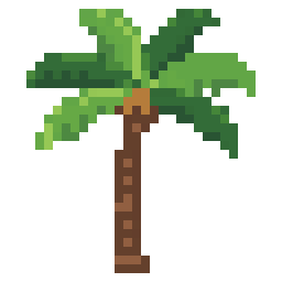 Lonely Palm Tree bead pattern, 32 by 32 beads