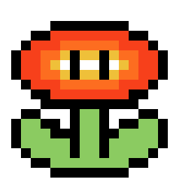 Mario Flower bead pattern, 18 by 18 beads