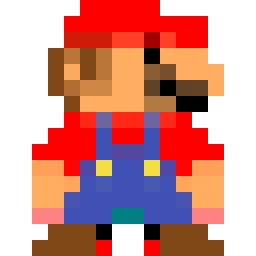 Mario bead pattern, 16 by 16 beads