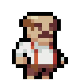 Middle-Aged Man in Suspenders bead pattern, 21 by 21 beads