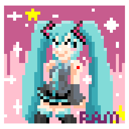 MIKU DAYO!! bead pattern, 40 by 39 beads