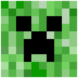 Minecraft: Creeper Head bead pattern, 10 by 10 beads