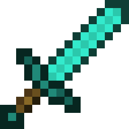 Minecraft: Diamond Sword bead pattern, 16 by 16 beads