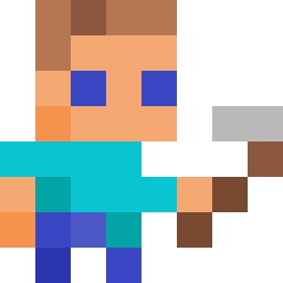 Minecraft: Steve bead pattern, 8 by 8 beads