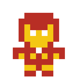 Minimal Hero: Iron Man bead pattern, 13 by 13 beads