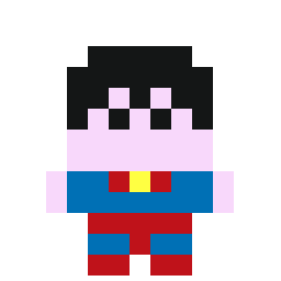 Minimal Hero: Superman bead pattern, 13 by 13 beads