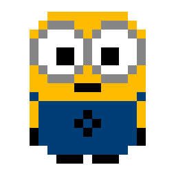 Minion: Bob bead pattern, 19 by 19 beads
