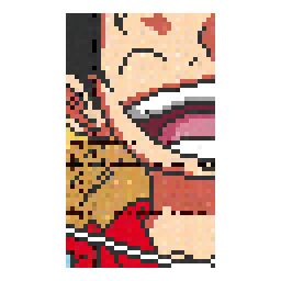 Monkey. D Luffy bead pattern, 34 by 58 beads