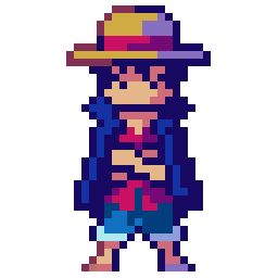 Monkey D. Luffy bead pattern, 35 by 35 beads
