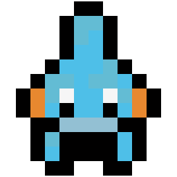 Mudkip bead pattern, 12 by 12 beads
