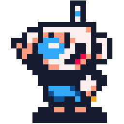 Mugman bead pattern, 23 by 23 beads