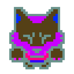 Neon Wolf bead pattern, 30 by 28 beads