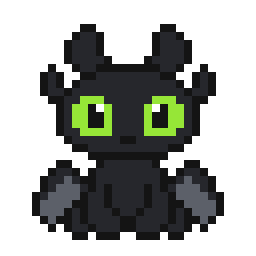 Night Fury bead pattern, 30 by 30 beads